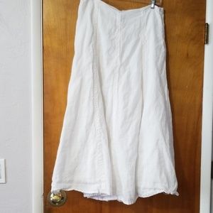 Long white linen skirt